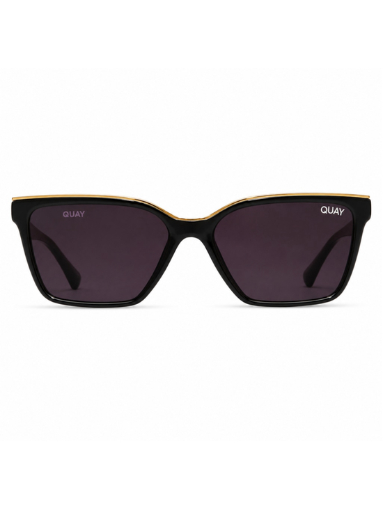 Quay Australia Accessories - Women's Quay Black Gold Top Shelf Square Sunglasses One Size